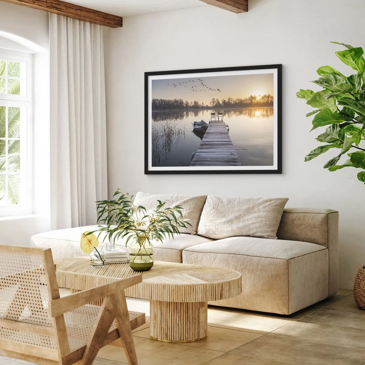 Plakat i sort ramme - Jeg kommer tilbage om et stykke tid - 100x70 cm