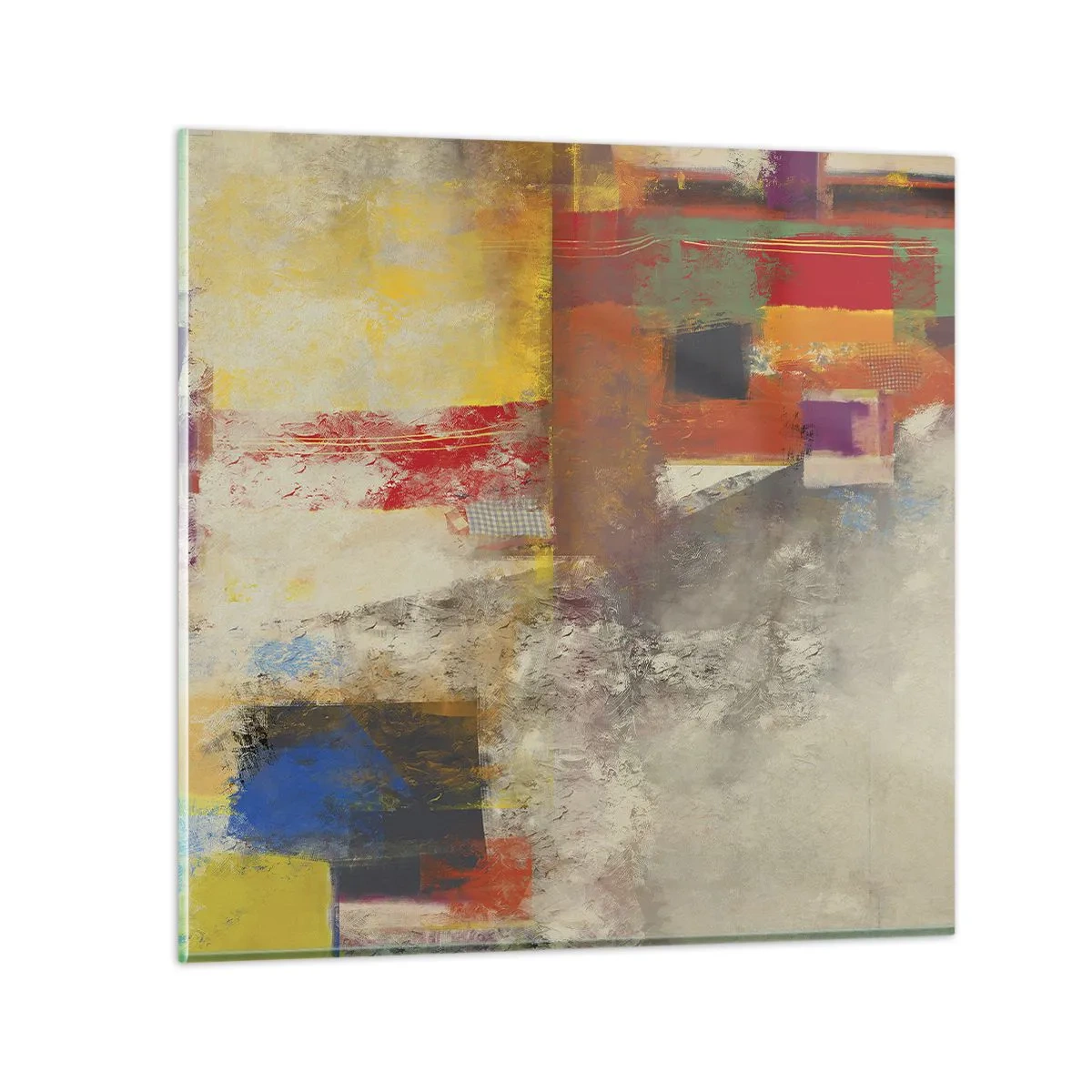 Billede på glas - Geometri af farver - 30x30 cm