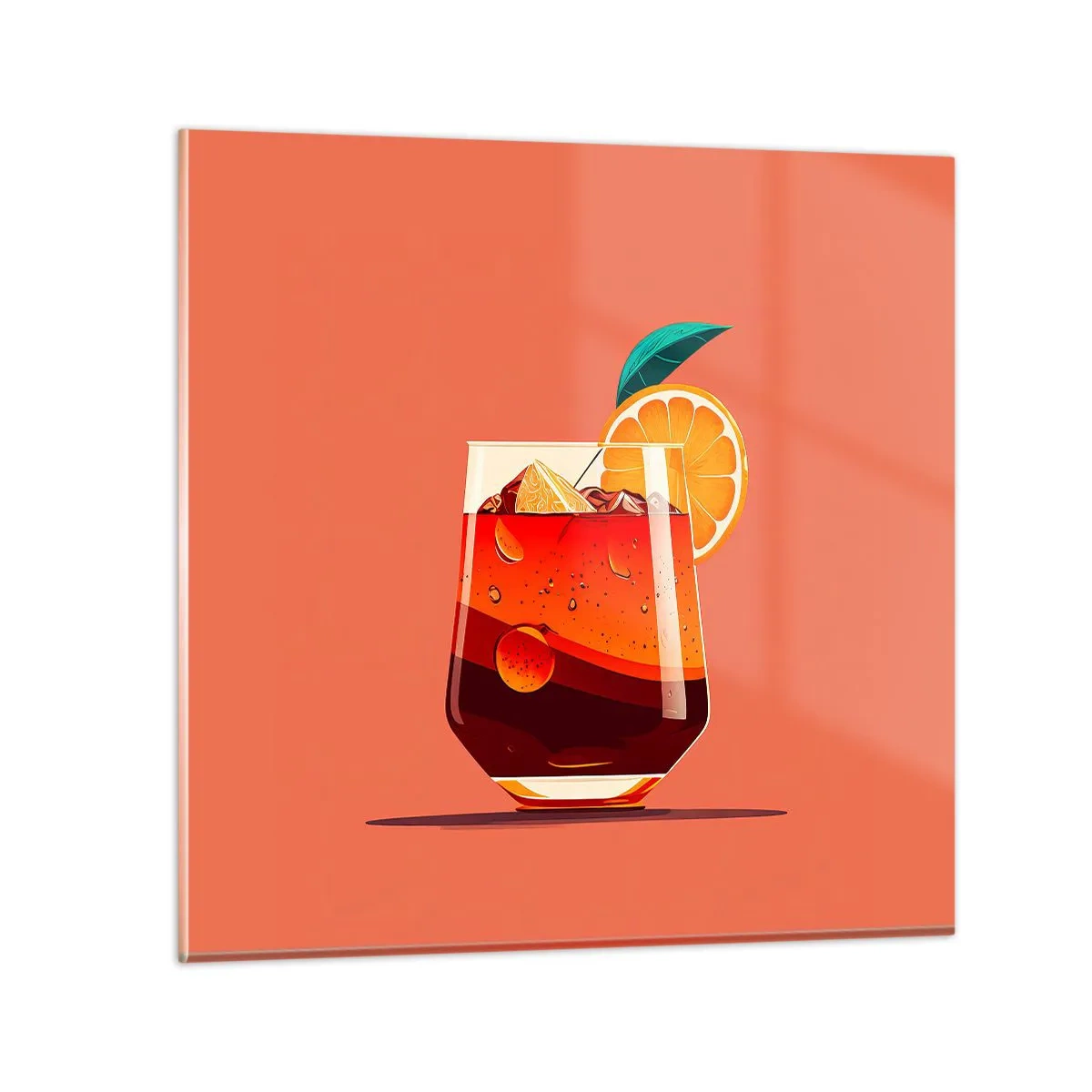 Billede på glas - Sommerens forfriskning - 30x30 cm