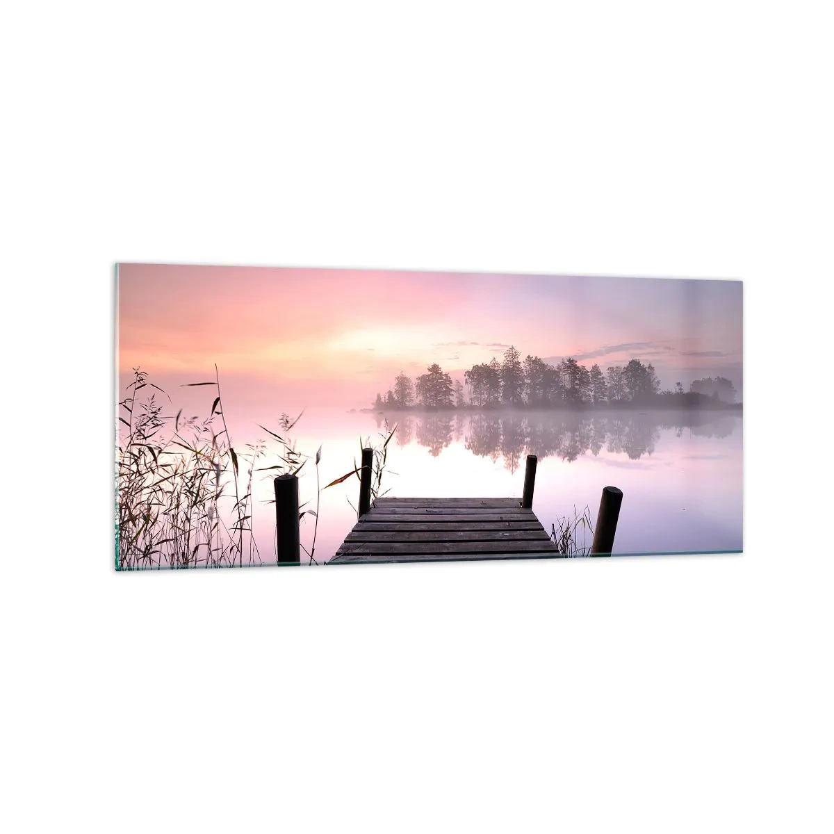 Billede på glas - Ud af den lilla tåge... - 120x50 cm