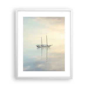 Plakat i hvid ramme - I et hav af stilhed - 40x50 cm