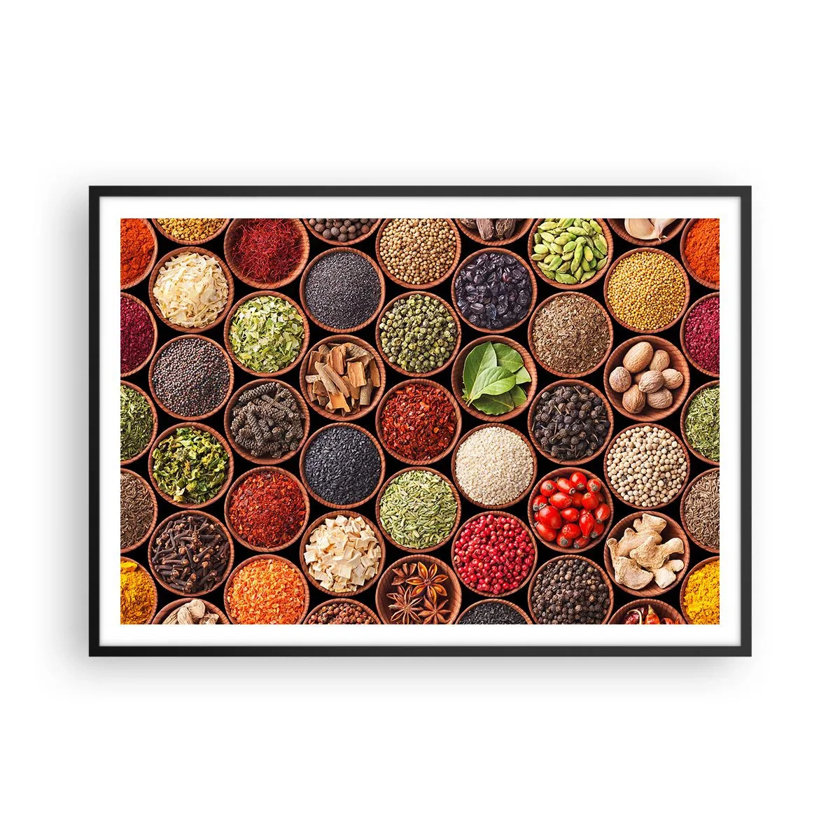 Plakat i sort ramme - Alle verdens smage - 100x70 cm