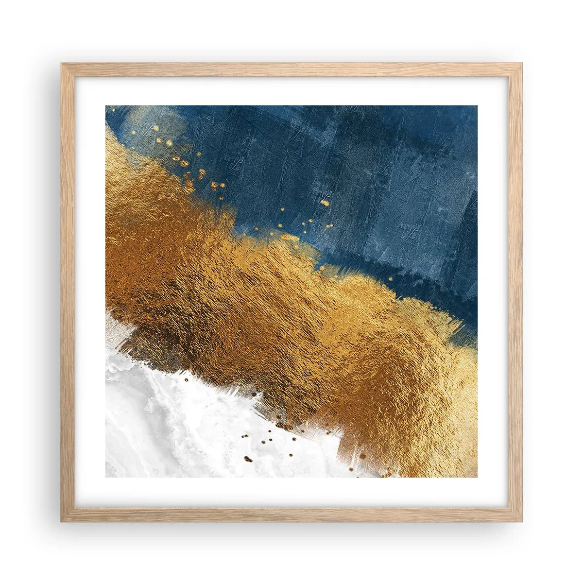 Plakat i ramme af lyst egetræ - Sommerens farver - 50x50 cm