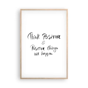 Plakat i ramme af lyst egetræ - Hvordan skal man leve? - 61x91 cm