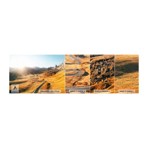 Prøve Fototapet Selvklæbende Deluxe Sticker - I en gylden dal - Landskab, Bjerge, Italien - 100x30 cm