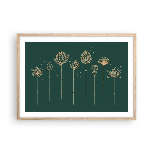 Plakat i ramme af lyst egetræ - Familien ZIÓŁkowski - 70x50 cm
