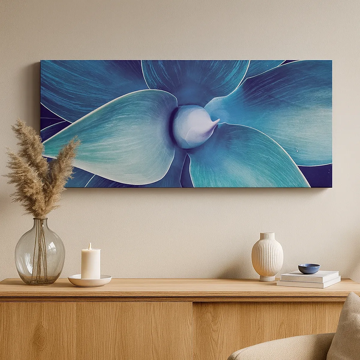 Lærredstryk - Billede på lærred - Blå fra himlen - 30x30 cm