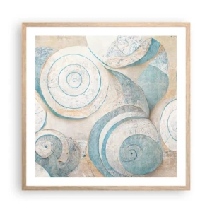 Plakat i ramme af lyst egetræ - Hvad gemmer skallen på? - 60x60 cm