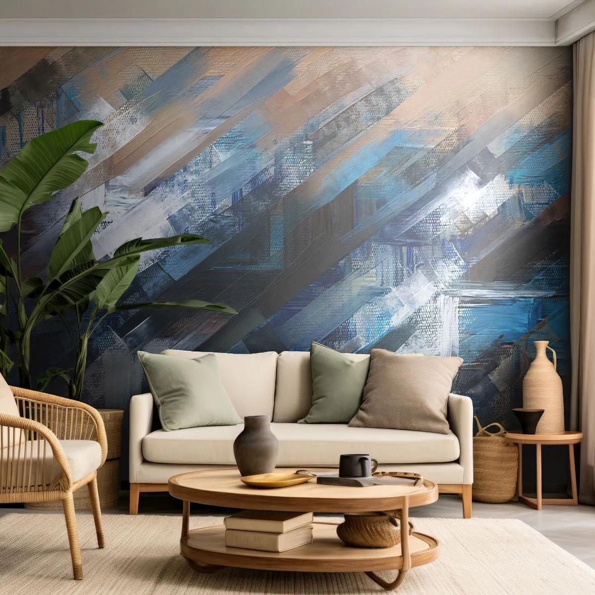 Fototapet Standard Eco - På en blå skråning - Stykke, Abstraktion, Maling - 250x175 cm