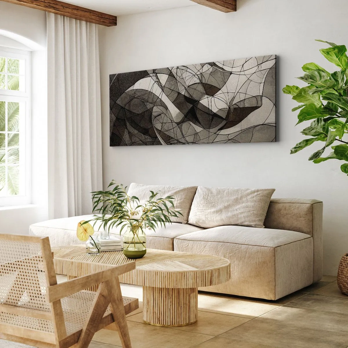 Lærredstryk - Billede på lærred - Cirkulation af jordens farver - 100x40 cm