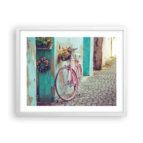 Plakat i hvid ramme - Jeg vender tilbage om lidt - 50x40 cm