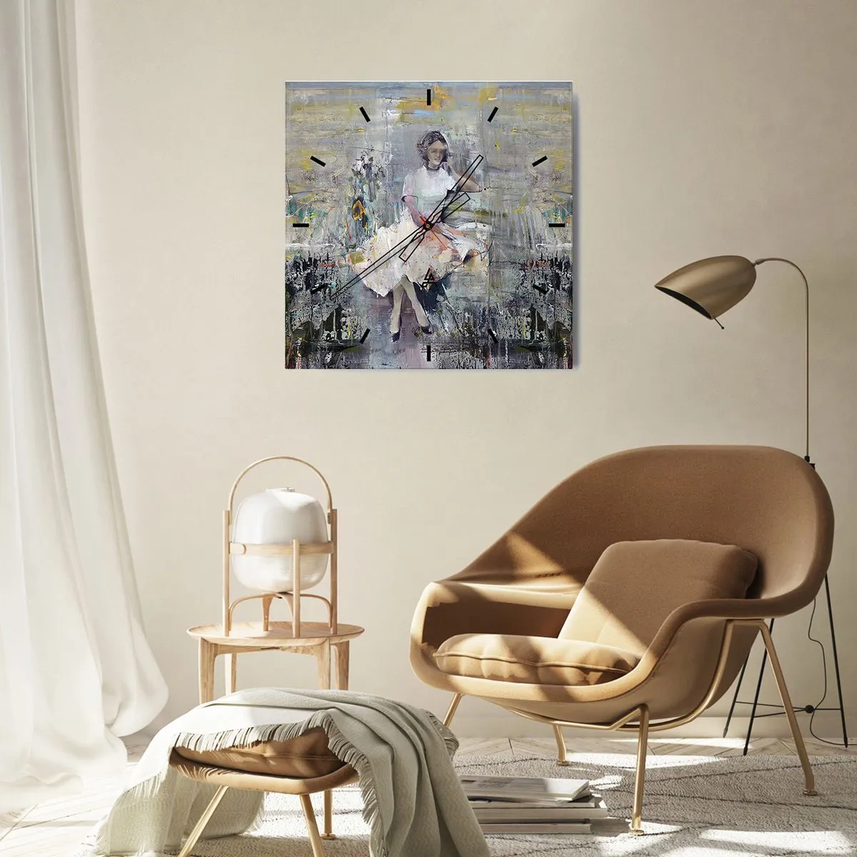 Vægur, Uret - Klassisk og moderne - 30x30 cm