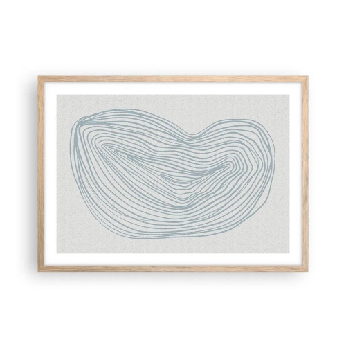 Plakat i ramme af lyst egetræ - Smil fra en dråbe - 70x50 cm