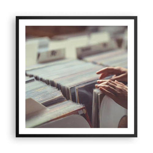 Plakat i sort ramme - På jagt efter følelser - 60x60 cm