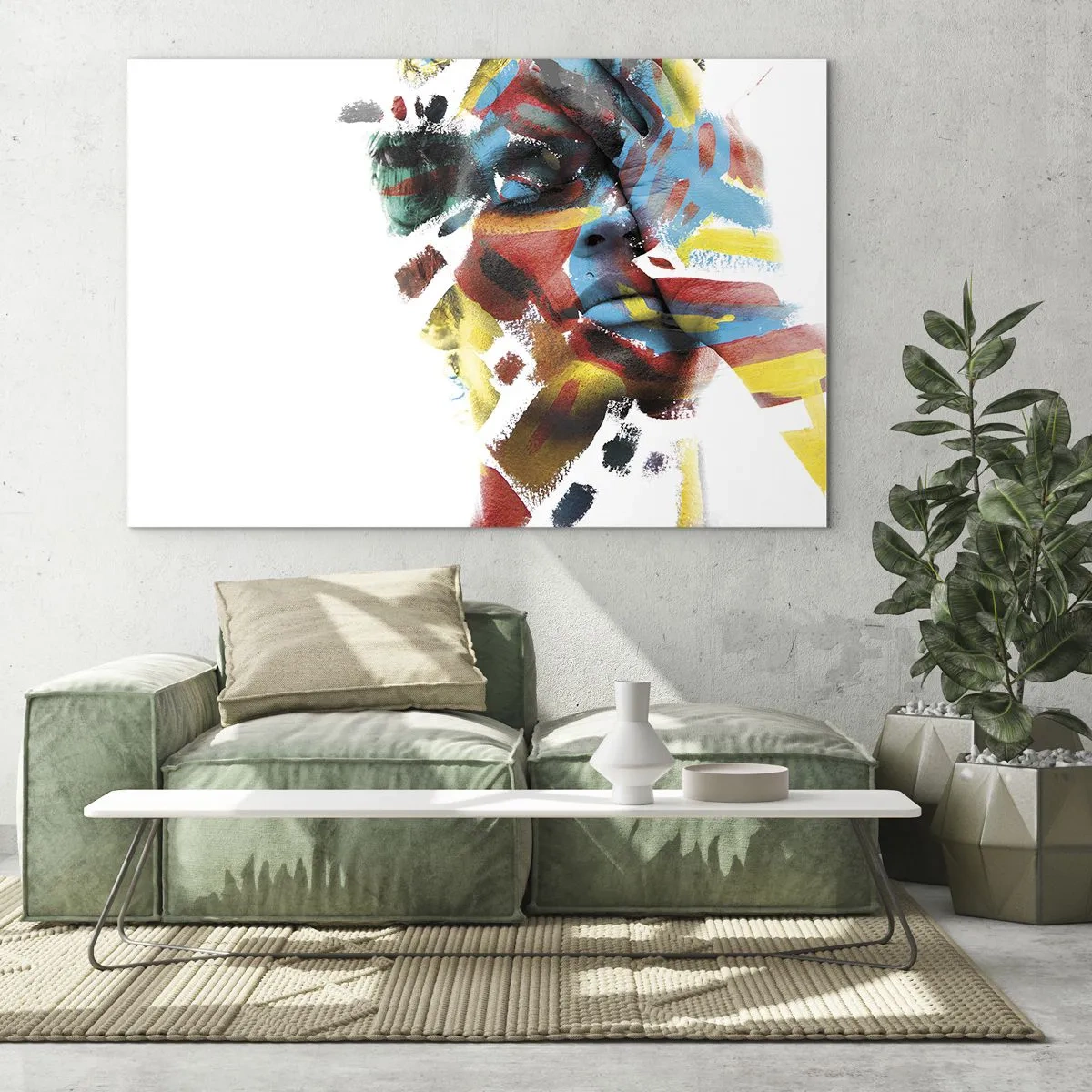 Billede på glas - Farverig personlighed - 120x80 cm