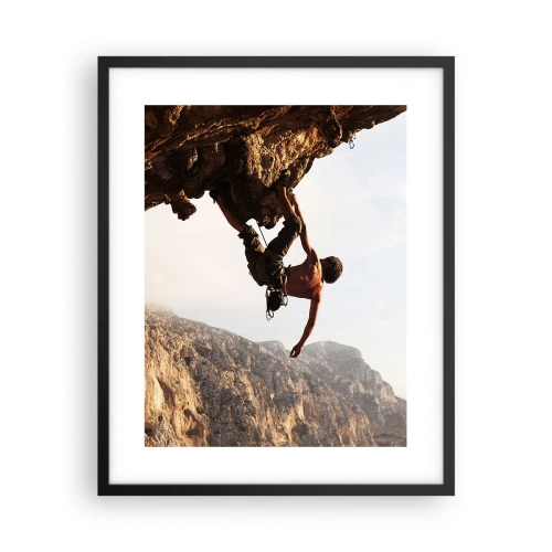 Plakat i sort ramme - Verden skrumpede ind i en håndfuld på en klippeskrænt - 40x50 cm