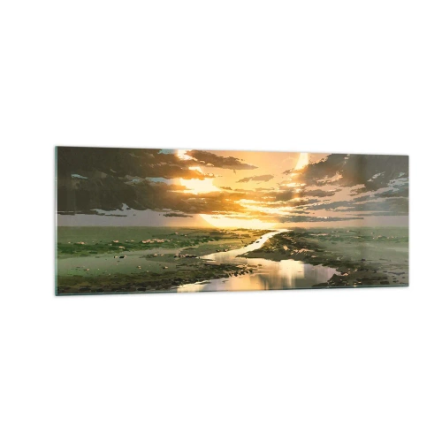 Billede på glas - Et eller andet sted i en galakse langt, langt væk - 140x50 cm