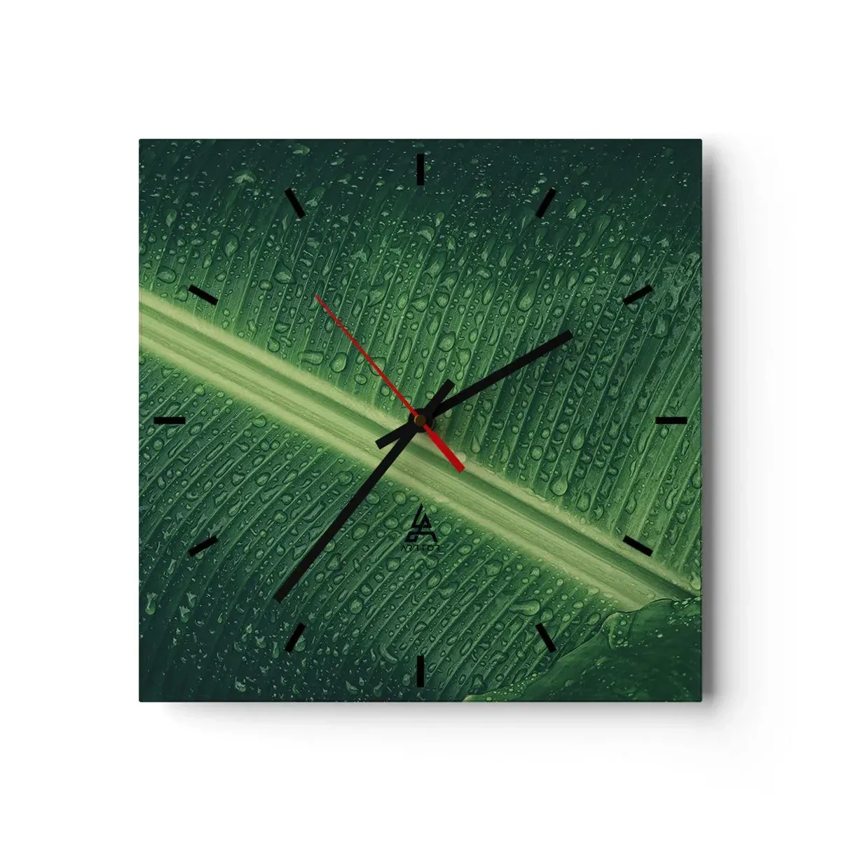 Vægur, Uret - Grøn struktur - 40x40 cm