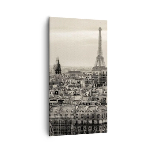 Lærredstryk - Billede på lærred - Over Paris' hustage - 55x100 cm