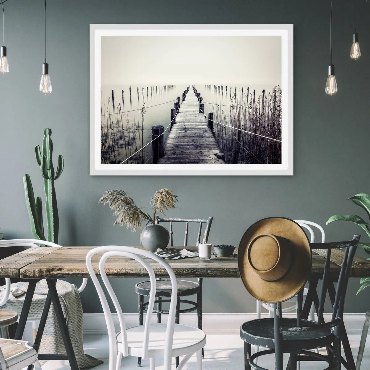 Plakat i hvid ramme - Fordyb dig i fred - 50x40 cm