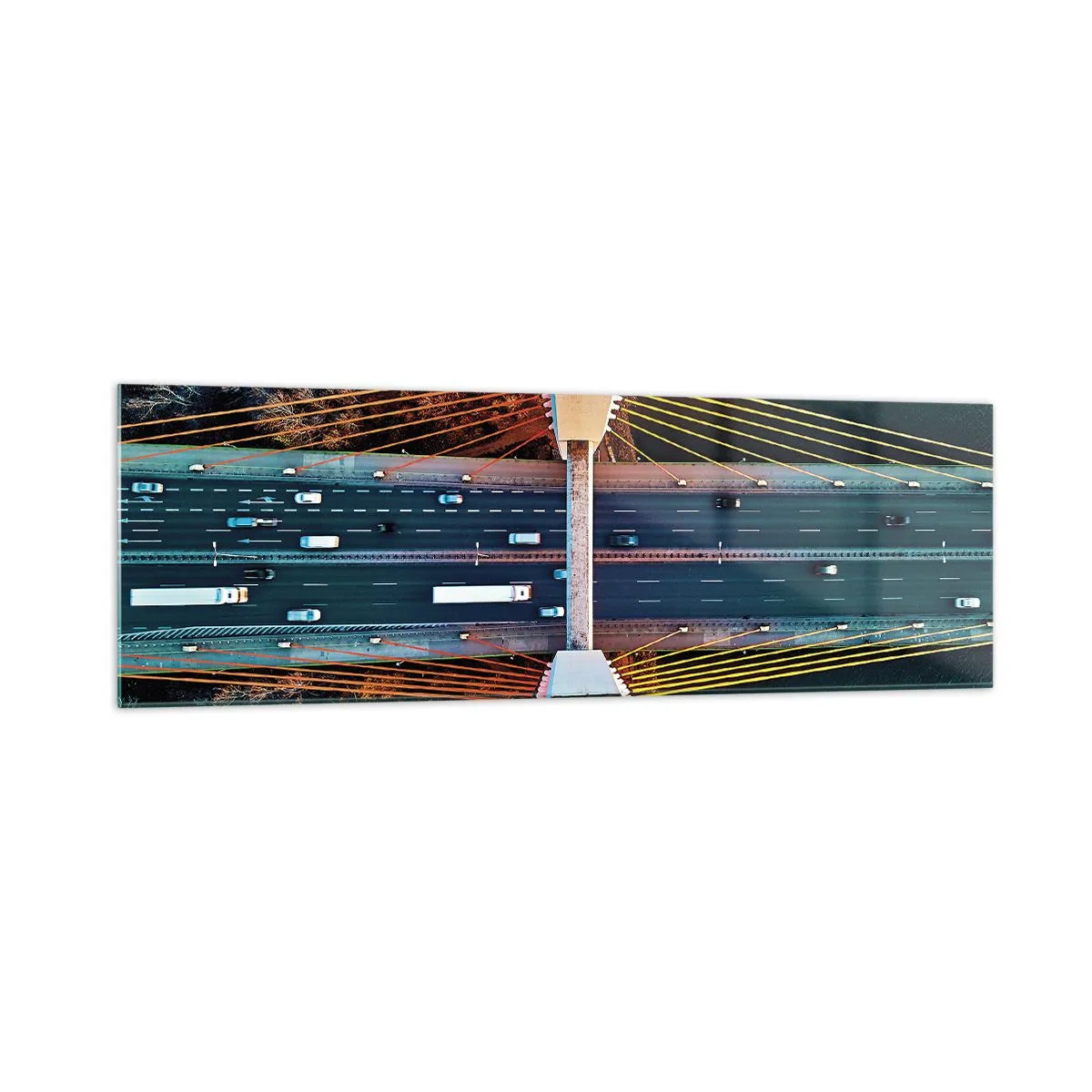 Billede på glas - Bag vandet, bag skovene - 160x50 cm