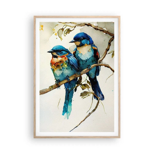 Plakat i ramme af lyst egetræ - Er han fornærmet? - 70x100 cm