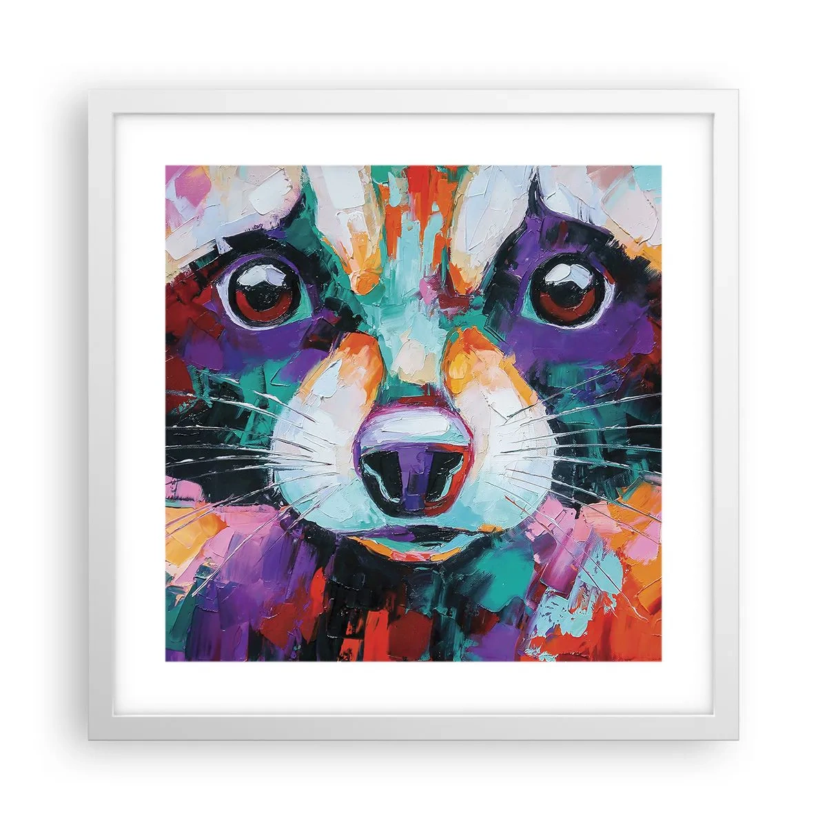 Plakat i hvid ramme - Kun gode følelser - 40x40 cm