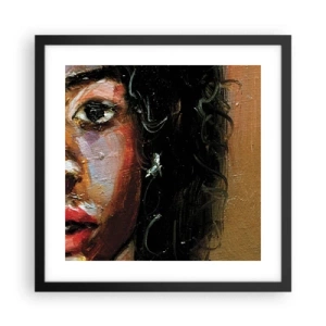 Plakat i sort ramme - Sort og glitter - 40x40 cm