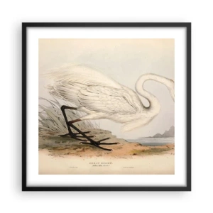 Plakat i sort ramme - Dame på sivene - 50x50 cm