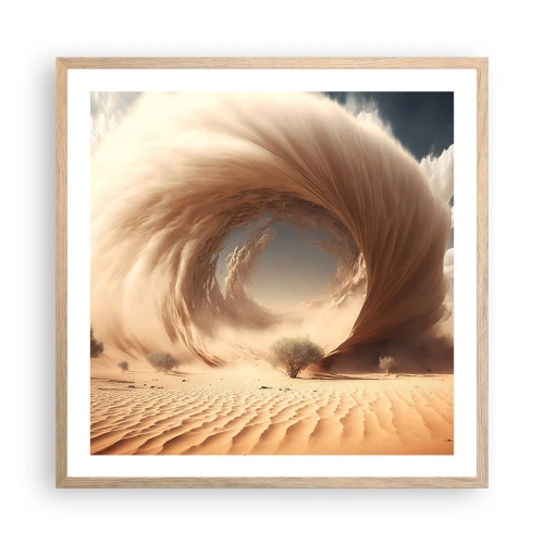 Plakat i ramme af lyst egetræ - Åben portal - 60x60 cm