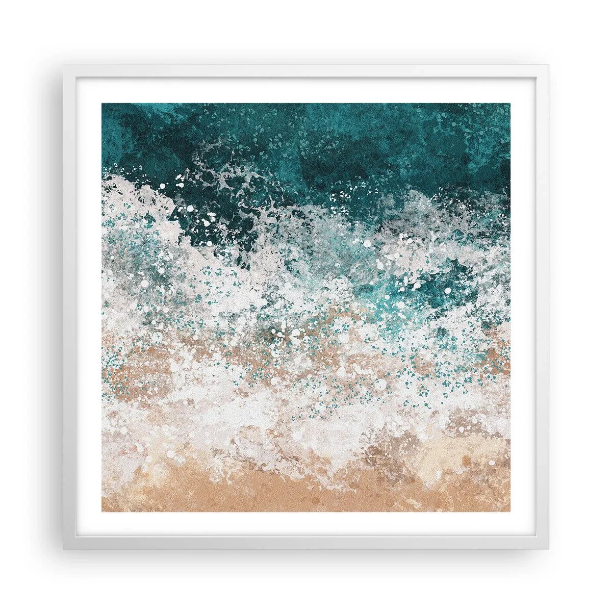 Plakat i hvid ramme - Historier fra havet - 60x60 cm