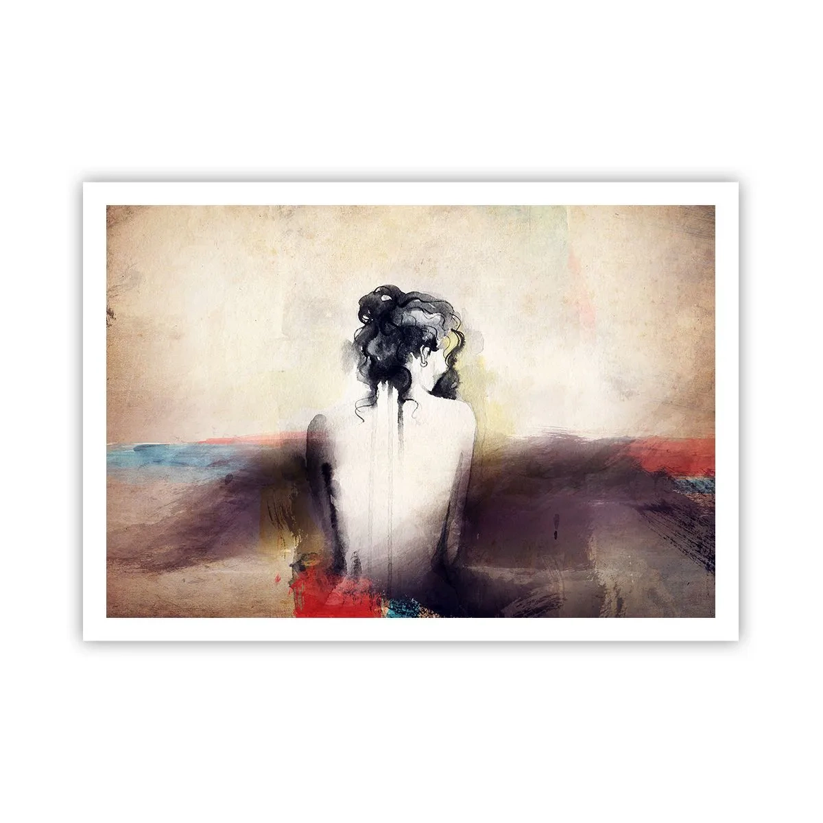 Plakat - Glatte linjer, ovale former - 100x70 cm