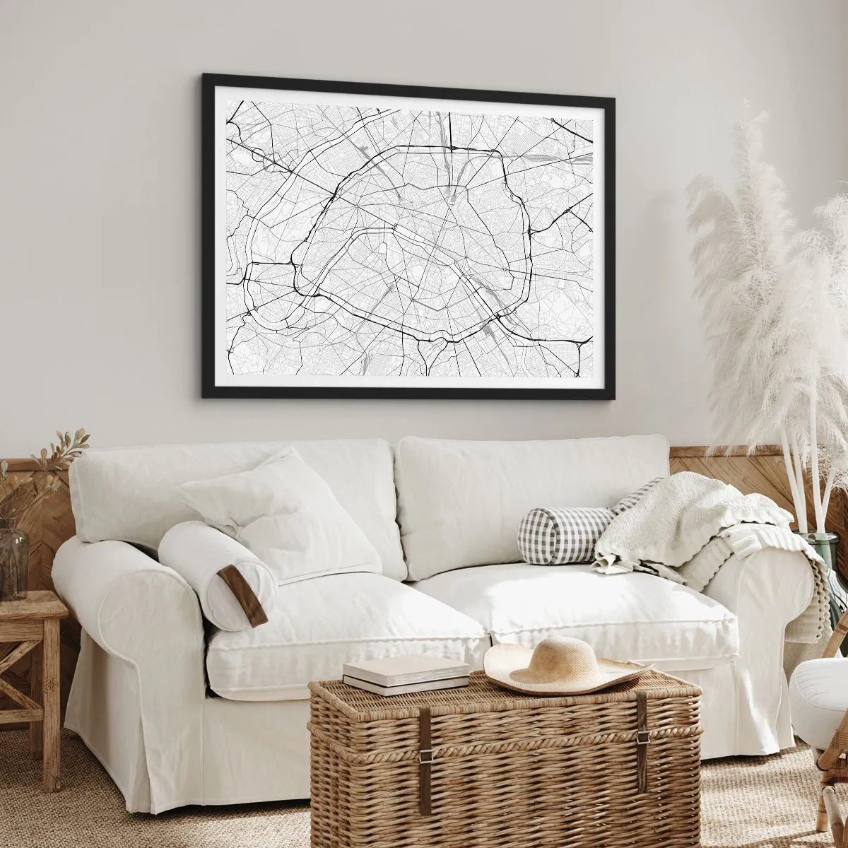 Plakat i sort ramme - Paris' blomst - 40x30 cm