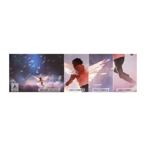 Prøve Fototapet Selvklæbende Deluxe Sticker - Det kræver fantasi og mod - Abstraktion, Fantasi, Icarus - 100x30 cm