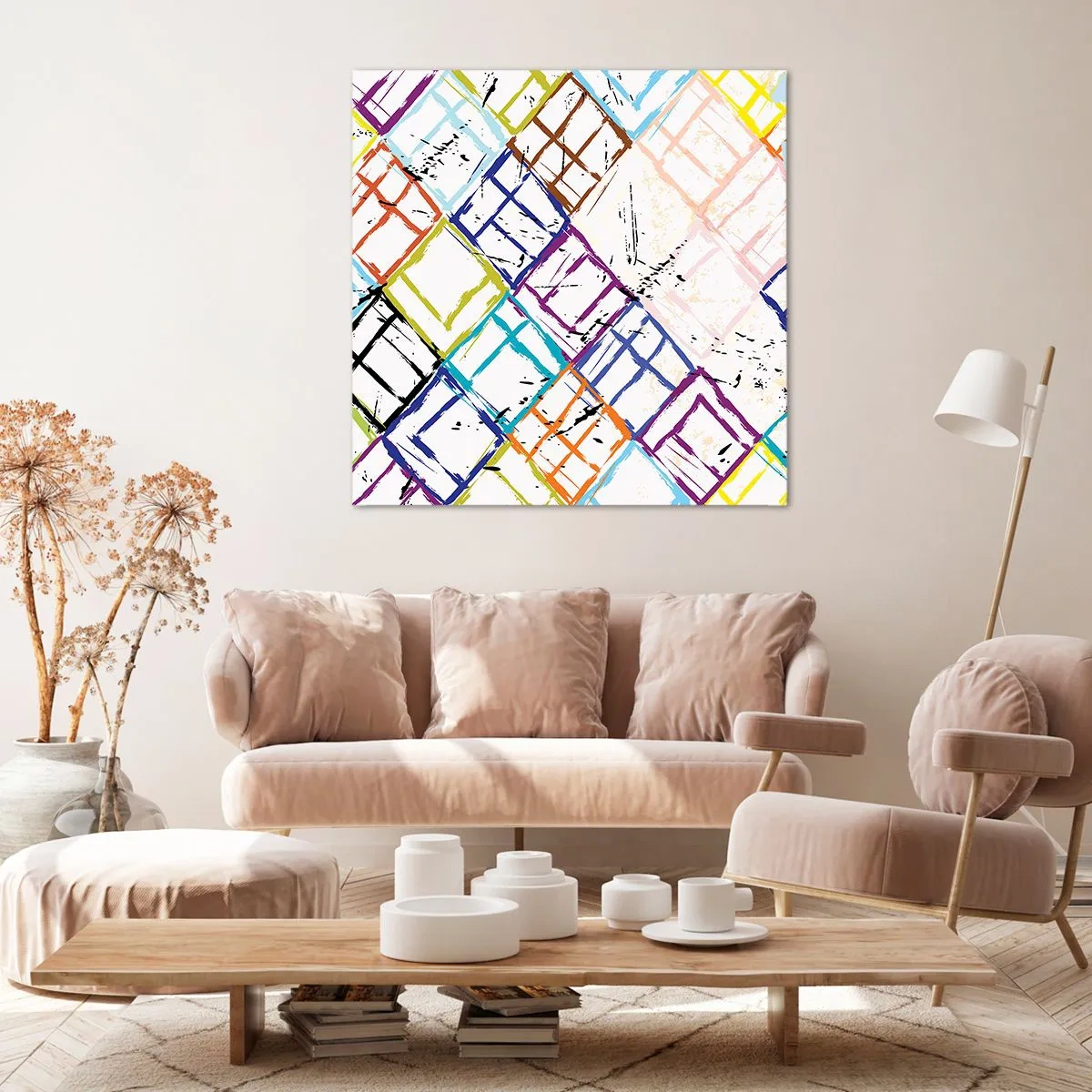 Lærredstryk - Billede på lærred - Celler til udlejning - 70x70 cm