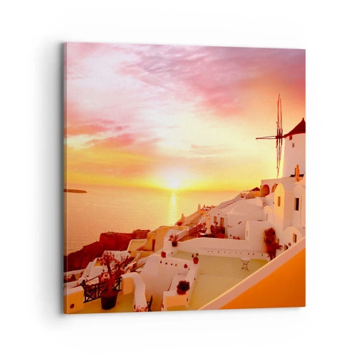 Lærredstryk - Billede på lærred - Opløses i hvidt og guld - 70x70 cm