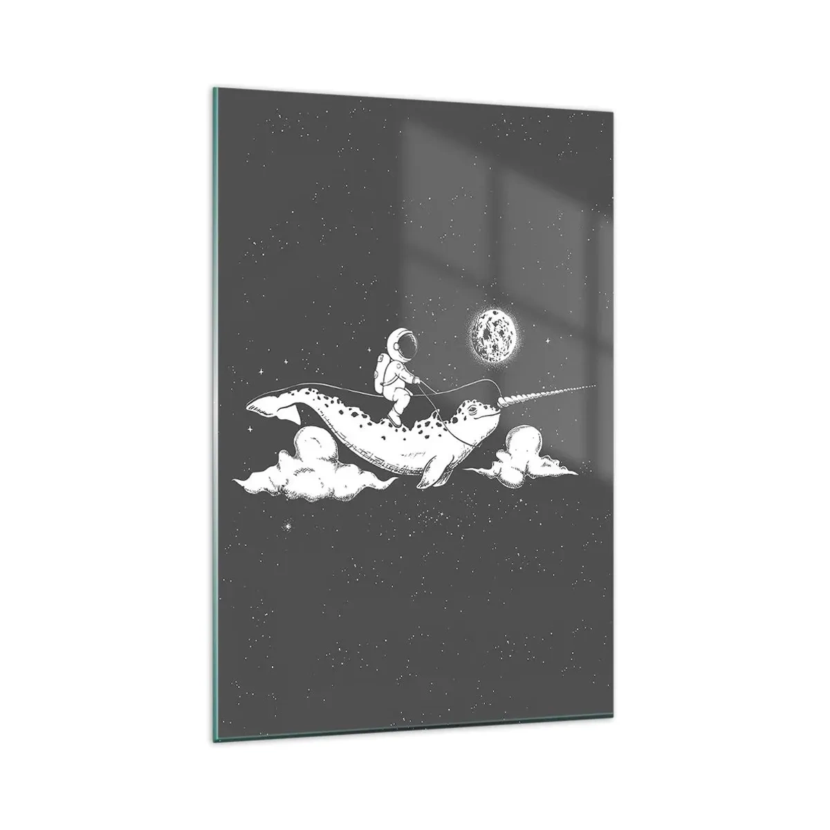 Billede på glas - Rumrytter - 80x120 cm