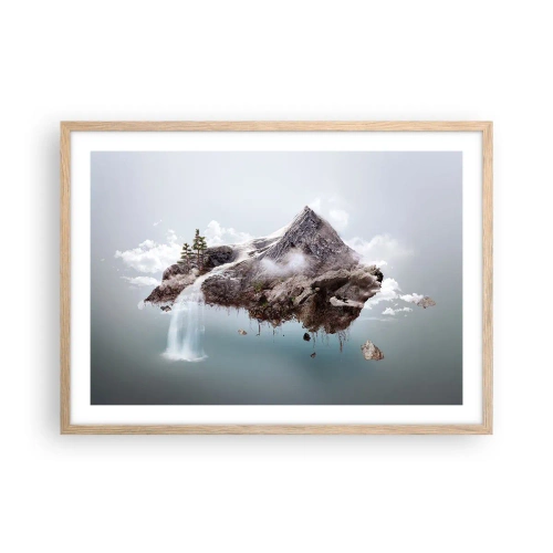 Plakat i ramme af lyst egetræ - Set gennem en surrealists øjne - 70x50 cm