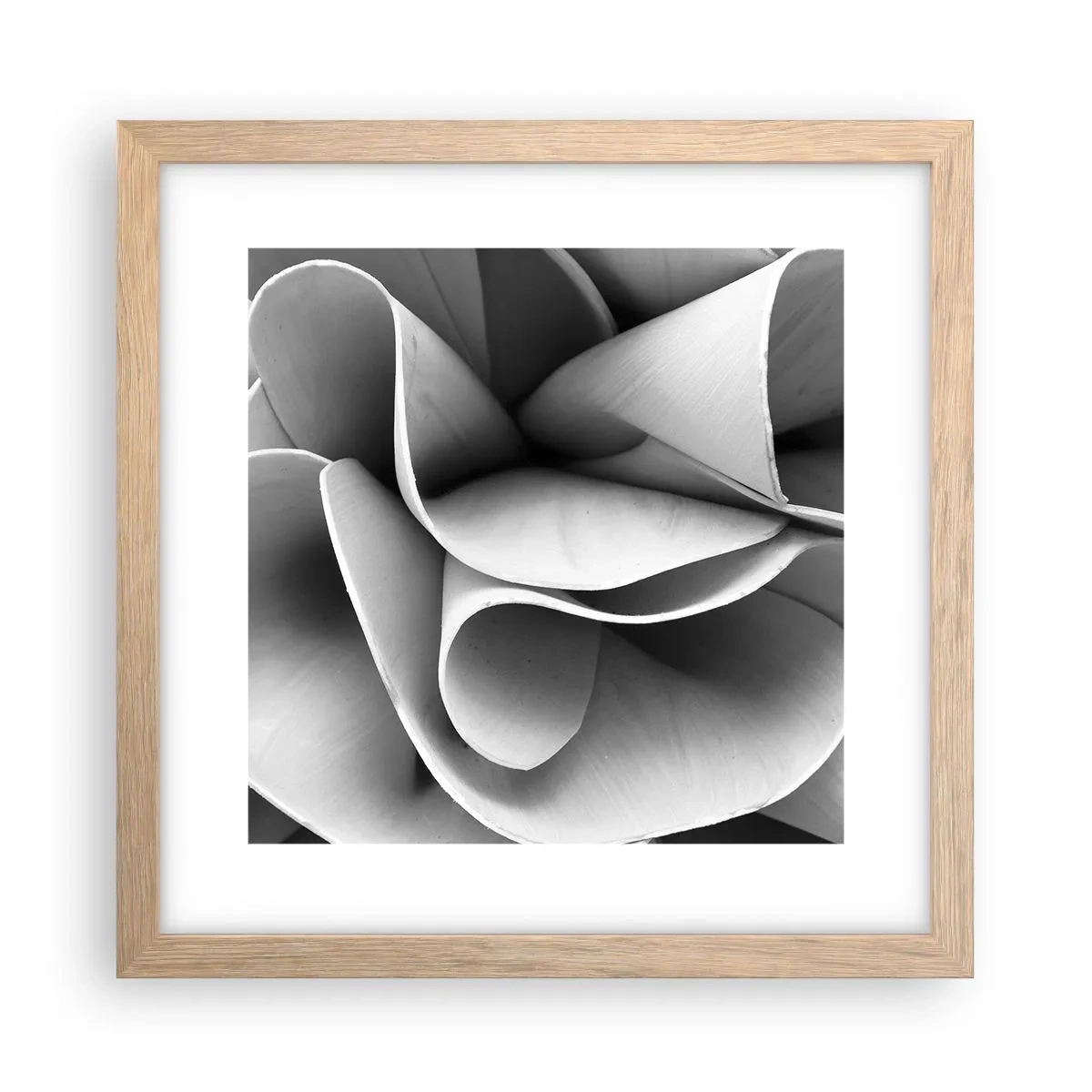 Plakat i ramme af lyst egetræ - Hvad der sker i rummet - 30x30 cm