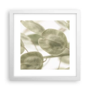 Plakat i hvid ramme - I begyndelsen var der blade... - 30x30 cm