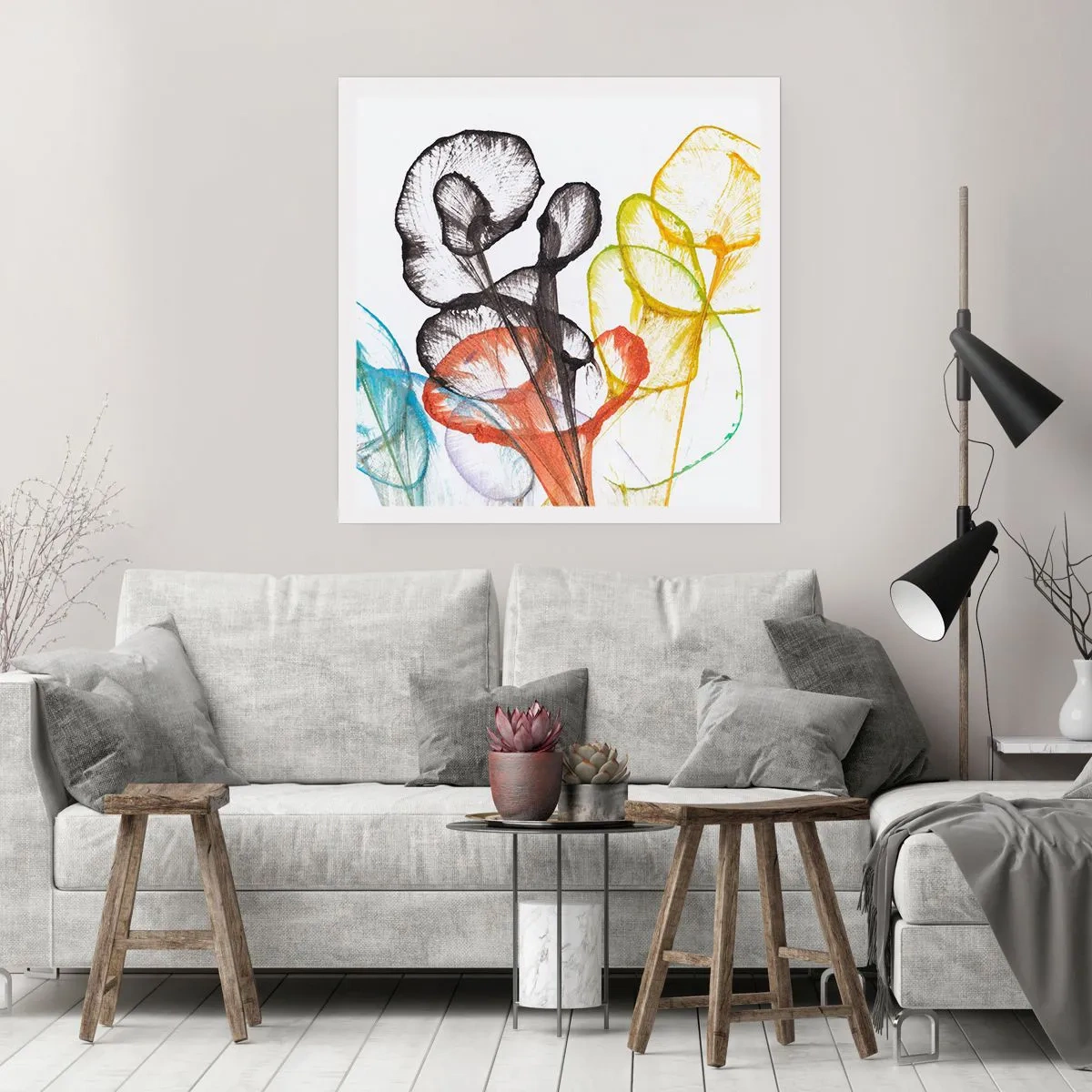 Plakat - Blomster med sjæl - 30x30 cm