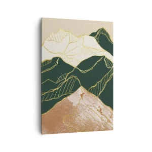 Lærredstryk - Billede på lærred - Gyldne toppe - 70x100 cm