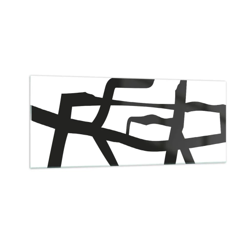Billede på glas - Sort og hvid konstruktion - 100x40 cm