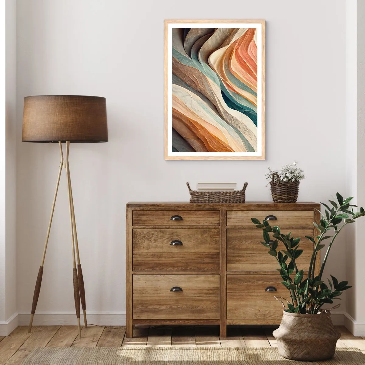 Plakat i ramme af lyst egetræ - Øjeblikke før forandring - 61x91 cm