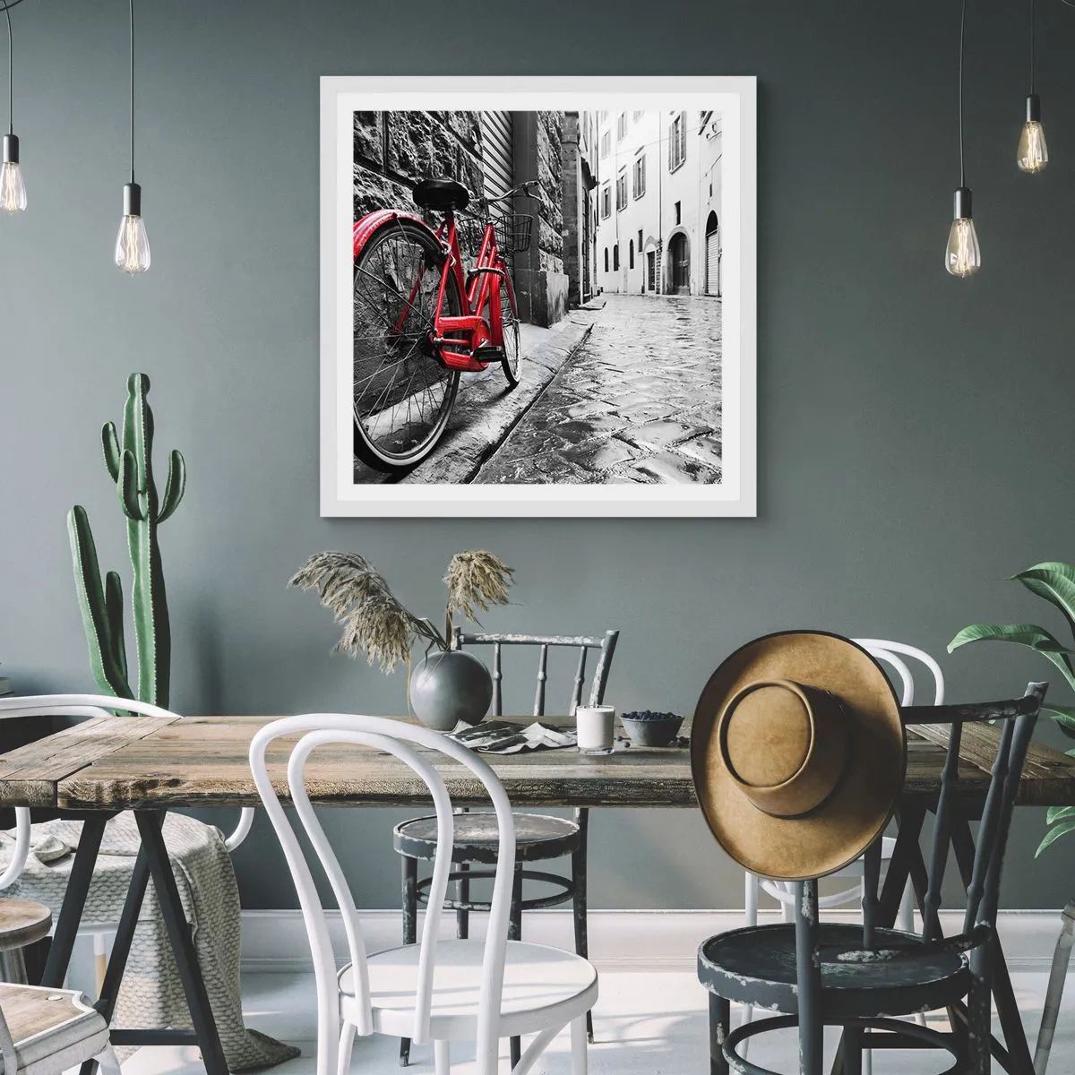 Plakat i hvid ramme - Ægte skønhed ældes ikke - 30x30 cm