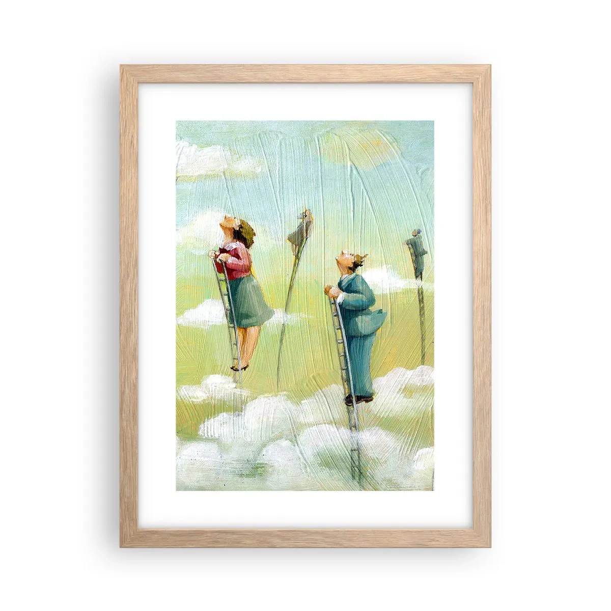Plakat i ramme af lyst egetræ - Bag din drøm - 30x40 cm