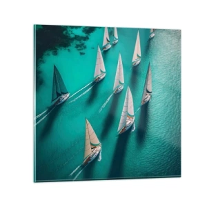 Billede på glas - Konkurrerer med vinden - 70x70 cm