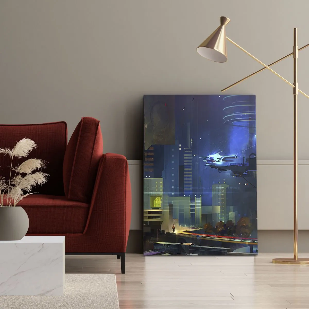 Lærredstryk - Billede på lærred - I den nærmeste fremtid - 55x100 cm