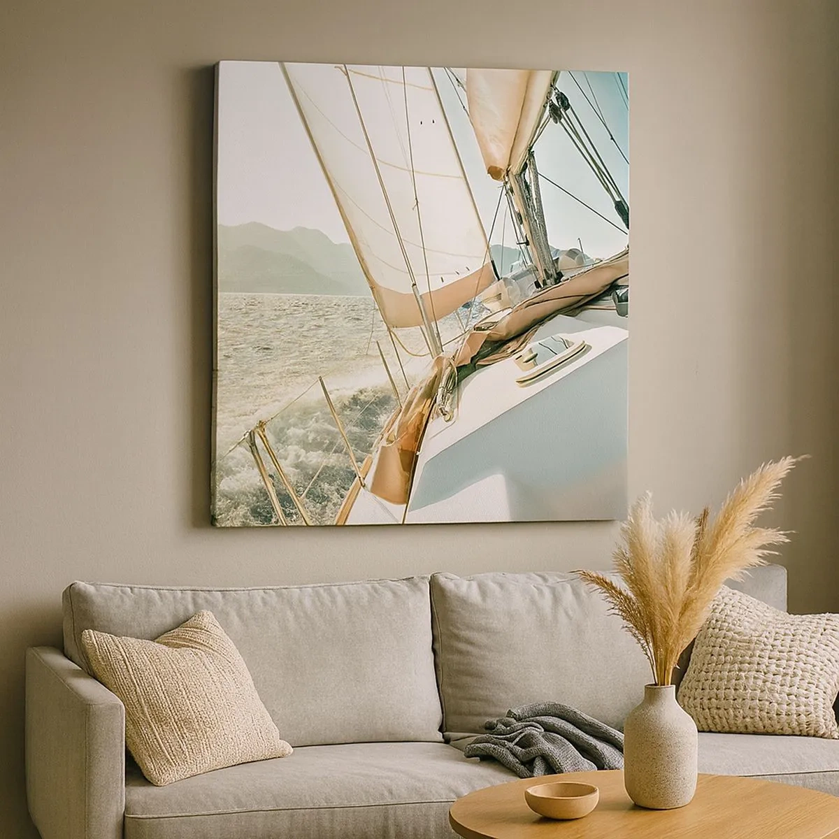 Lærredstryk - Billede på lærred - Under fulde sejl - 30x30 cm