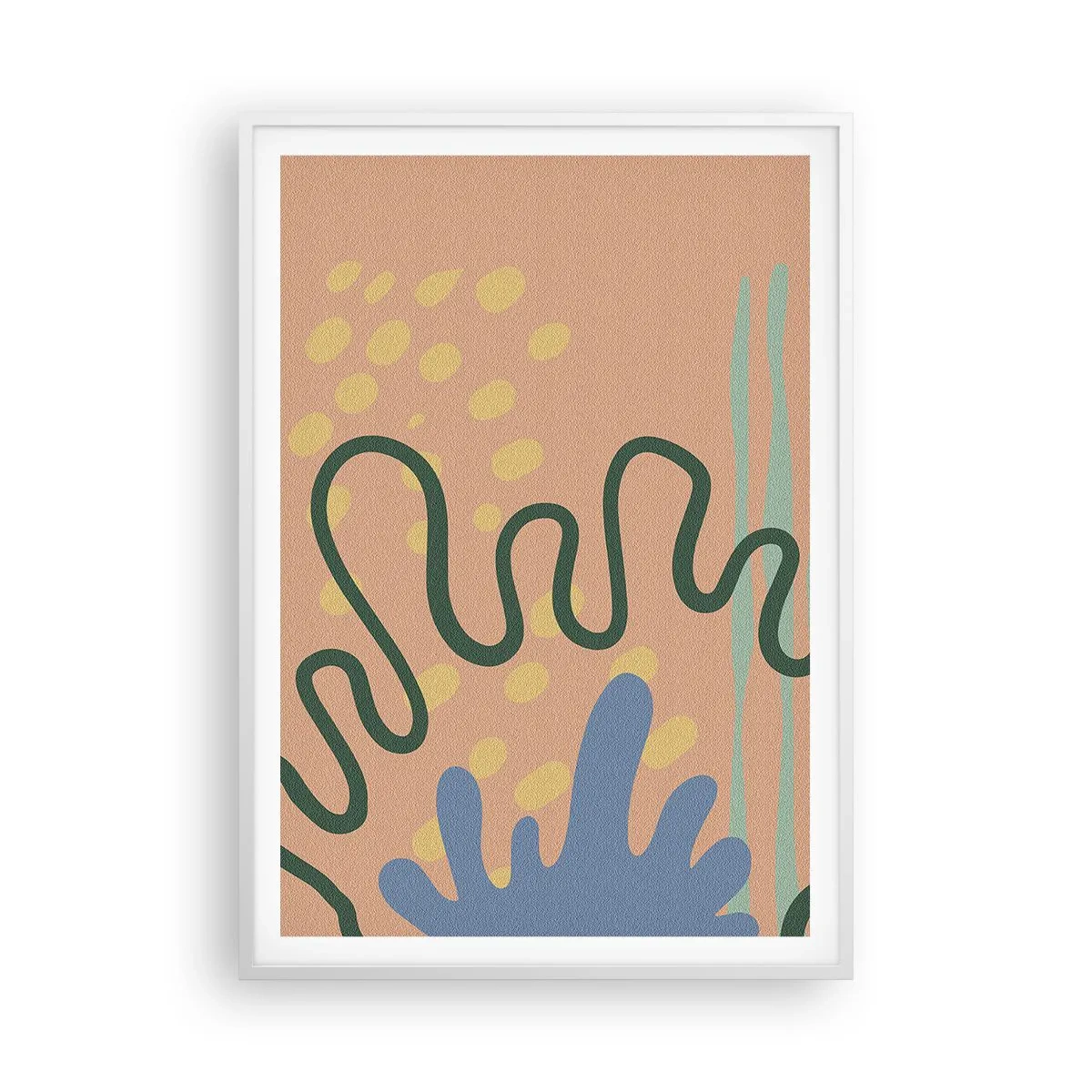 Plakat i hvid ramme - Abstraktion: naturens mangfoldighed - 70x100 cm